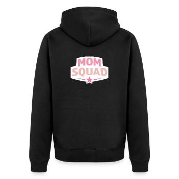 Mama-Trupp - Unisex Premium Bio Zip Hoodie - Schwarz - Hinten - Nico (187cm)