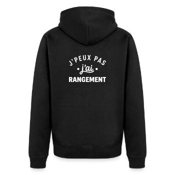 J'peux pas j'ai rangement - Veste à capuche bio Premium Unisexe - noir - Dos - Nico (187cm)