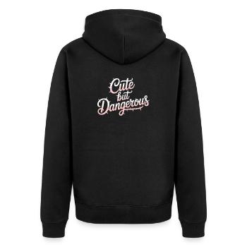 Süß Aber Gefährlich Cute Kawaii Aesthetic Katze - Unisex Premium Organic Zip Hoodie - black - Back - Nico (187cm)