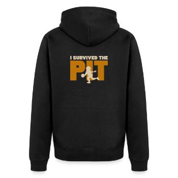 I Survived the Pit - Unisex Premium Organic Zip Hoodie - black - Back - Nico (187cm)