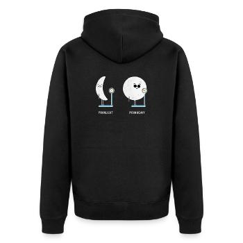 Drôles Phases Lunaires de la Lune Lumière de la Lune - Veste à capuche bio Premium Unisexe - noir - Dos - Nico (187cm)