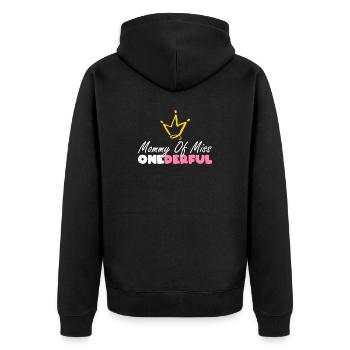Mommy Of Miss OneDerful Crown Tee - Unisex Premium Organic Zip Hoodie - black - Back - Nico (187cm)