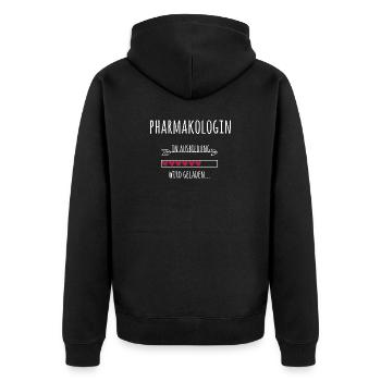 Pharmakologin Ausbildung Medizinstudium Ärztin - Unisex Premium Bio Zip Hoodie - Schwarz - Hinten - Nico (187cm)