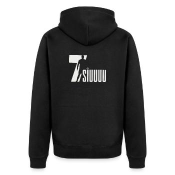 Silhouette du football, Siuuuuu - Veste à capuche bio Premium Unisexe - noir - Dos - Nico (187cm)