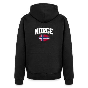 Norway Vacation Norge Fjords Travel Scandinavian - Unisex Premium Bio Zip Hoodie - Schwarz - Hinten - Nico (187cm)