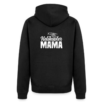 Helikopter Mama - Unisex Premium Bio Zip Hoodie - Schwarz - Hinten - Nico (187cm)