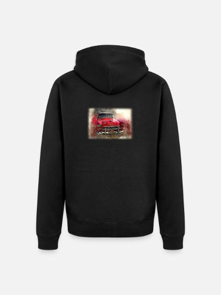 Nostalgic Old American Dream Car - Unisex Premium Organic Zip Hoodie - black