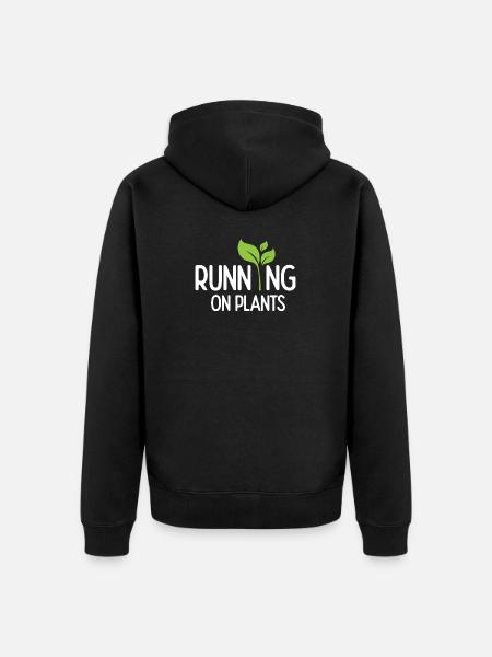 Running On Plants - Unisex Premium Organic Zip Hoodie - black