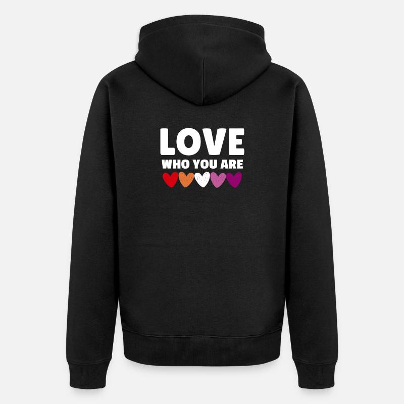 Lesbienne. Aimez qui vous êtes - Veste à capuche bio Premium Unisexe - noir