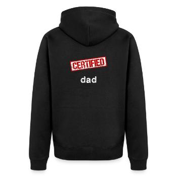 Papa - Unisex Premium Bio Zip Hoodie - Schwarz - Hinten - Nico (187cm)