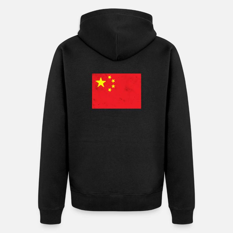 Drapeau de la Chine - Veste à capuche bio Premium Unisexe - noir