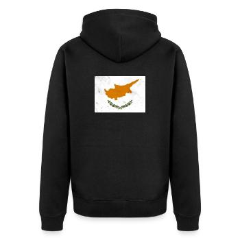 Flag of Cyprus - Unisex Premium Organic Zip Hoodie - black - Back - Nico (187cm)