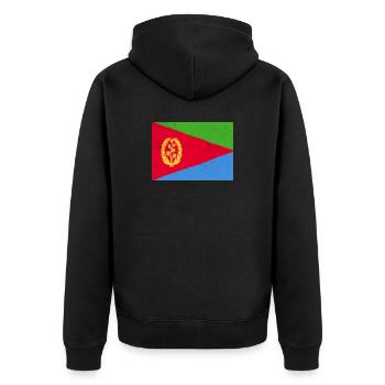 Eritreische Flagge – Afrikanische Identität - Unisex Premium Bio Zip Hoodie - Schwarz - Hinten - Nico (187cm)