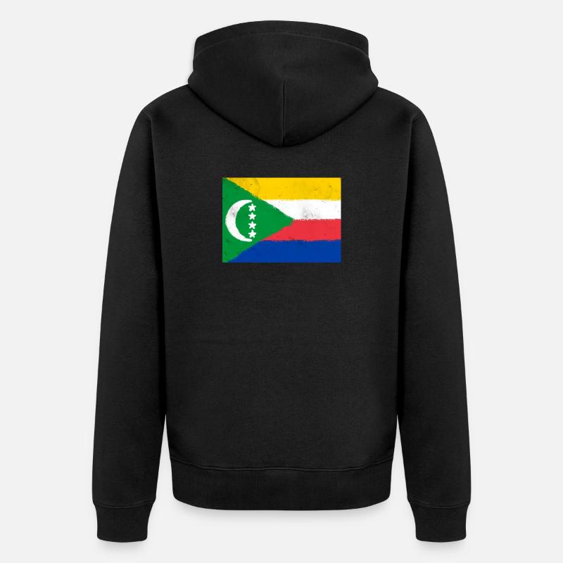 Drapeau des Comores - Veste à capuche bio Premium Unisexe - noir