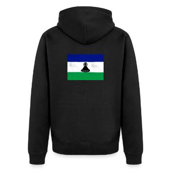 Drapeau du Lesotho - Veste à capuche bio Premium Unisexe - noir - Dos - Nico (187cm)