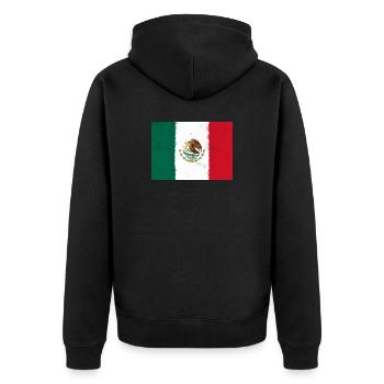 Flag of Mexico - Unisex Premium Organic Zip Hoodie - black - Back - Nico (187cm)