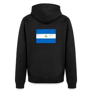 Flag of Nicaragua - Unisex Premium Organic Zip Hoodie - black - Back - Nico (187cm)