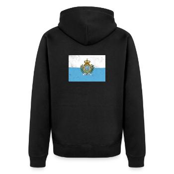 Drapeau de Saint-Marin - Veste à capuche bio Premium Unisexe - noir - Dos - Nico (187cm)
