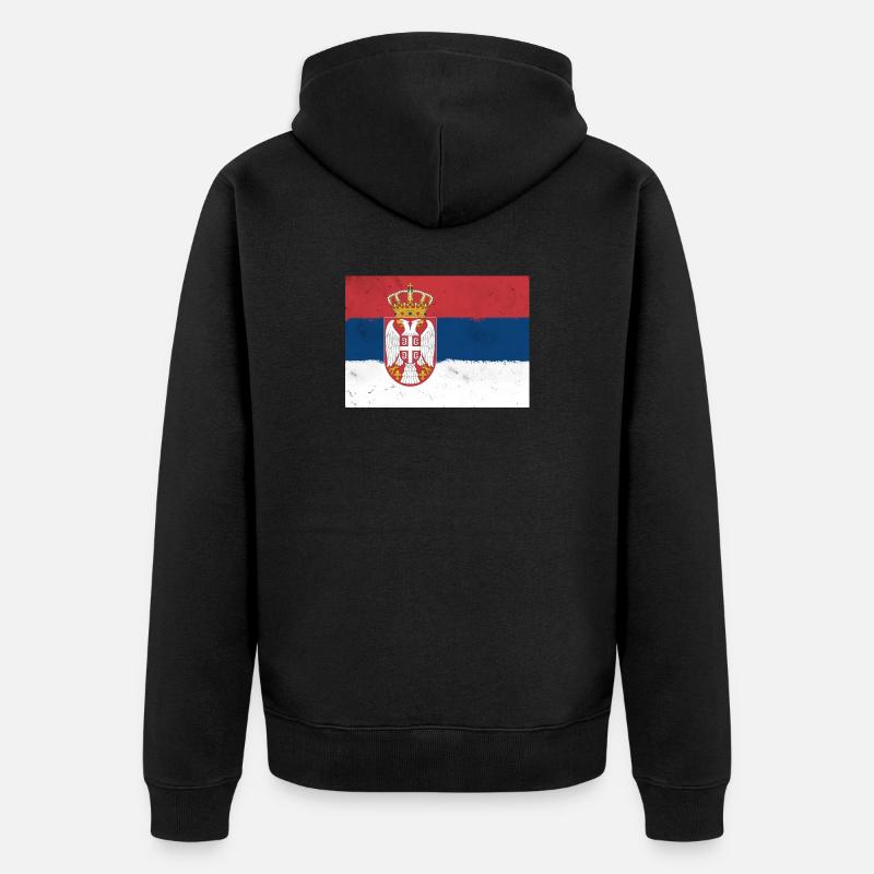Drapeau de la Serbie - Veste à capuche bio Premium Unisexe - noir