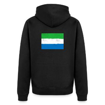 Flagge von Sierra Leone - Unisex Premium Bio Zip Hoodie - Schwarz - Hinten - Nico (187cm)