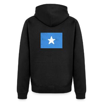 Flag of Somalia - Unisex Premium Organic Zip Hoodie - black - Back - Nico (187cm)