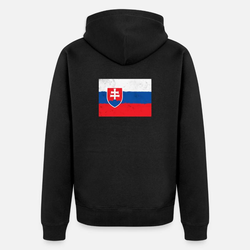 Drapeau de la Slovaquie - Veste à capuche bio Premium Unisexe - noir