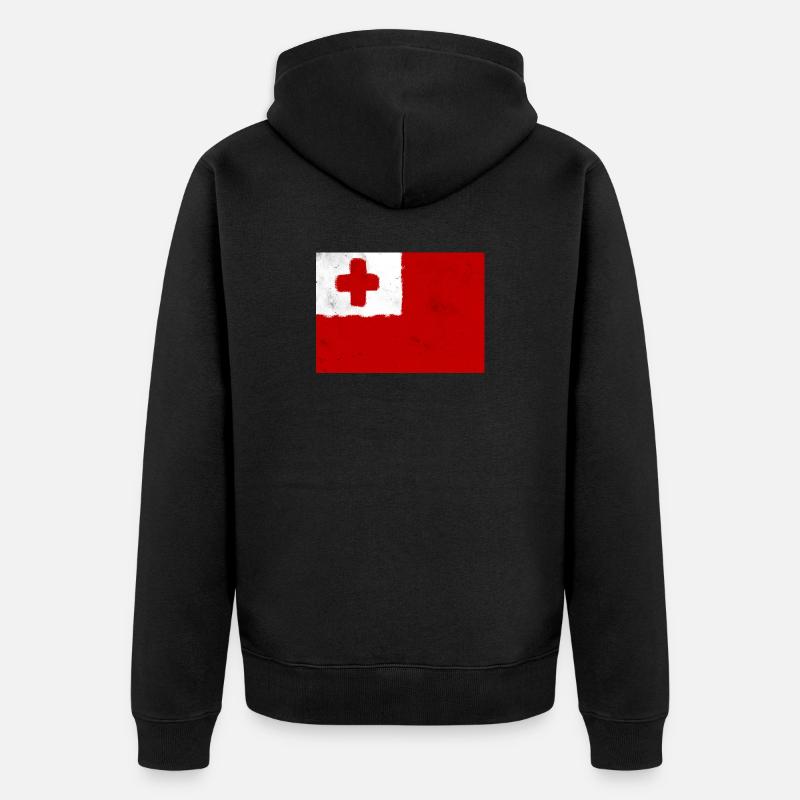 Drapeau des Tonga - Veste à capuche bio Premium Unisexe - noir