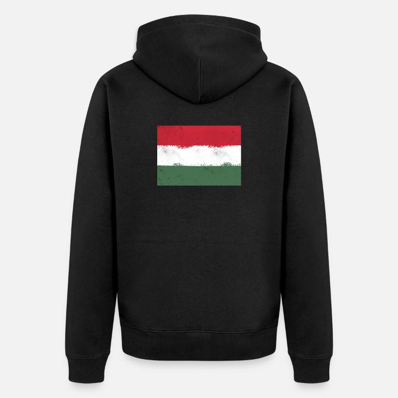 Flagge von Ungarn - Unisex Premium Bio Zip Hoodie - Schwarz