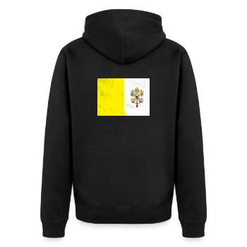 Flag of the Vatican - Unisex Premium Organic Zip Hoodie - black - Back - Nico (187cm)