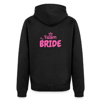 Team Bride JGA - Unisex Premium Organic Zip Hoodie - black - Back - Nico (187cm)