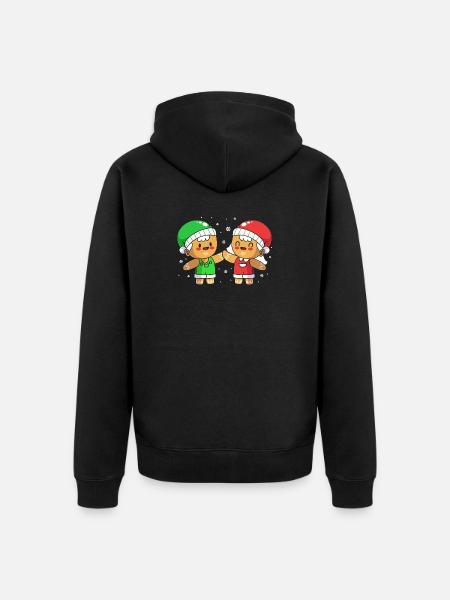 Christmas gingerbread gingerbread man - Unisex Premium Organic Zip Hoodie - black