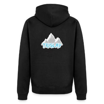 Triglav as a mountain - Unisex Premium Organic Zip Hoodie - black - Back - Nico (187cm)