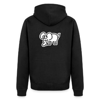 Kleiner Elefant – süßes Safari Comic Tier-Motiv - Unisex Premium Bio Zip Hoodie - Schwarz - Hinten - Nico (187cm)