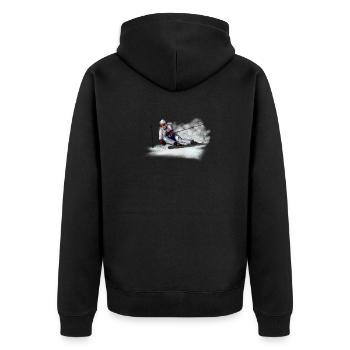 Départ - Veste à capuche bio Premium Unisexe - noir - Dos - Nico (187cm)