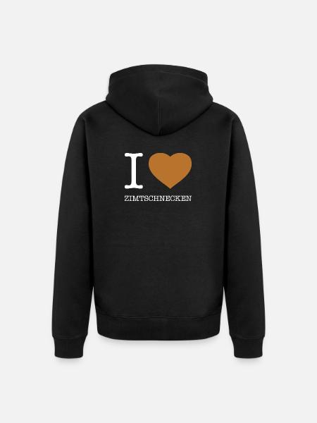 I love cinnamon rolls - Unisex Premium Organic Zip Hoodie - black