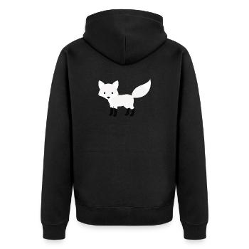 Cute Snow Polar Fox Minimalist Style - Unisex Premium Organic Zip Hoodie - black - Back - Nico (187cm)