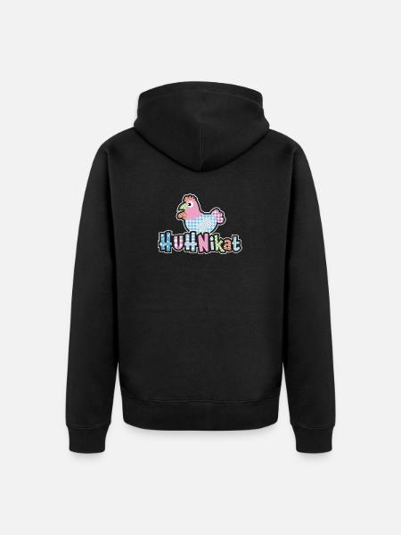 HUHNikat Chicken Fans - Coq - Coq - Bio - Veste à capuche bio Premium Unisexe - noir