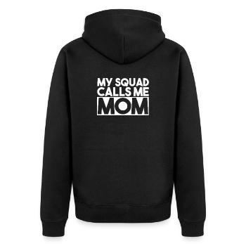 Mon escouade m’appelle Maman Slogan Typographie Audacieuse - Veste à capuche bio Premium Unisexe - noir - Dos - Nico (187cm)