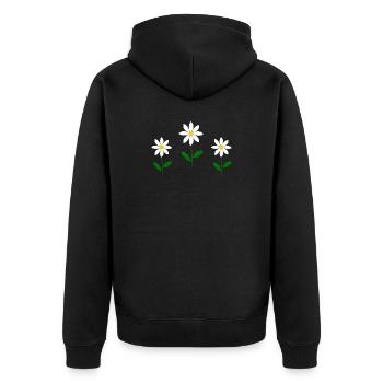 April Birth Flower Daisies Cottagecore - Unisex Premium Organic Zip Hoodie - black - Back - Nico (187cm)