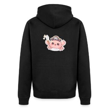 Pirate Crab with Sword - Unisex Premium Organic Zip Hoodie - black - Back - Nico (187cm)