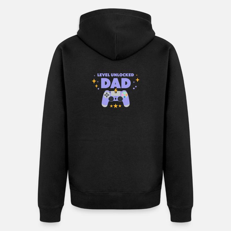 Niveau débloqué : Papa - Veste à capuche bio Premium Unisexe - noir