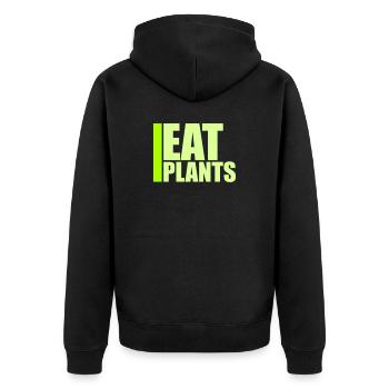 Sigle végétarien végan drôle de Eat Plants - Veste à capuche bio Premium Unisexe - noir - Dos - Nico (187cm)