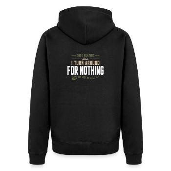 Schuppen-jagd-schuppen-jäger-geweih-jagd-weißwedel - Unisex Premium Bio Zip Hoodie - Schwarz - Hinten - Nico (187cm)