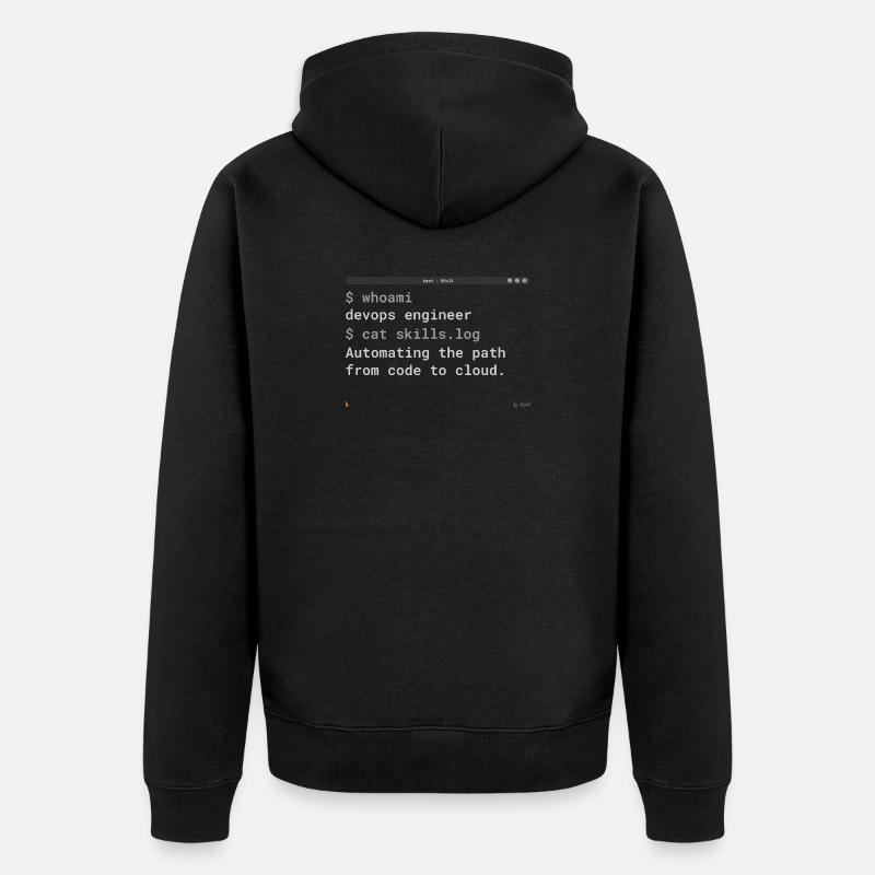 DevOps Engineer Terminal - IT Design - Unisex Premium Bio Zip Hoodie - Schwarz