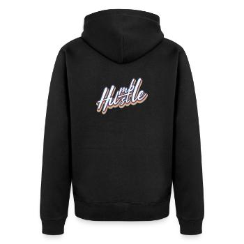 Humble Hustle Entrepreneur Homme d’affaires Businesswo - Veste à capuche bio Premium Unisexe - noir - Dos - Nico (187cm)