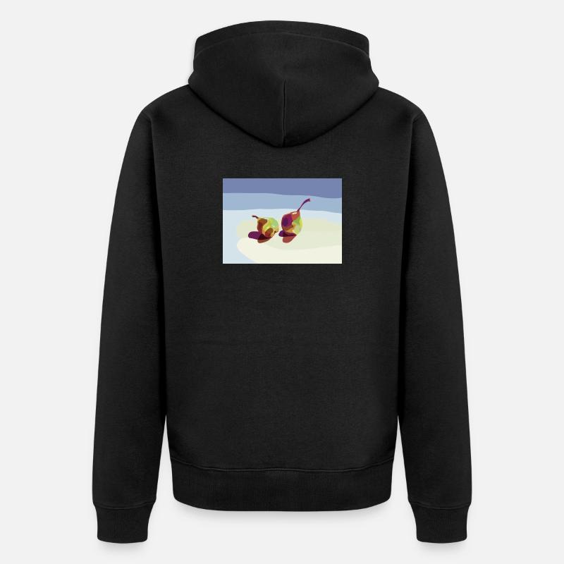 Abstrakte Birnen am Strand - Unisex Premium Bio Zip Hoodie - Schwarz