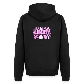 Freedom Pink Pop Art Bubbles - Unisex Premium Organic Zip Hoodie - black - Back - Nico (187cm)