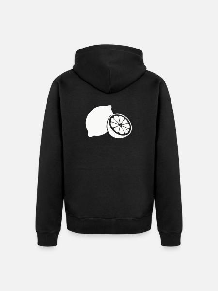 Citrus Silhouette Lemons - Unisex Premium Organic Zip Hoodie - black