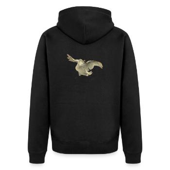 Schwan aus dem Rijksmuseum - Unisex Premium Bio Zip Hoodie - Schwarz - Hinten - Nico (187cm)