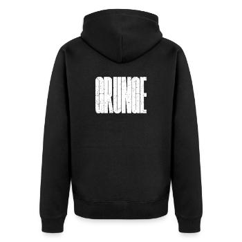 Stressige, kräftige Grunge-Musik - Unisex Premium Bio Zip Hoodie - Schwarz - Hinten - Nico (187cm)
